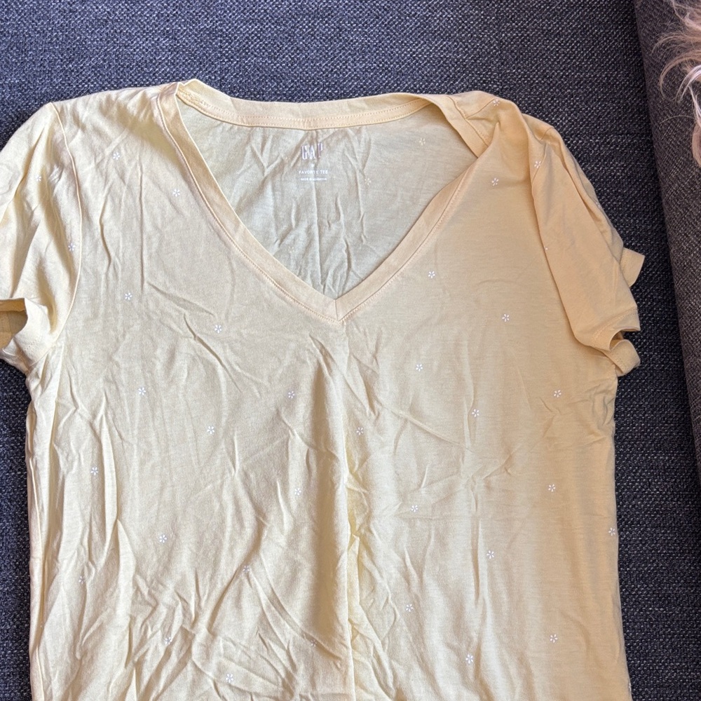 GAP Light Yellow V-Neck Tee